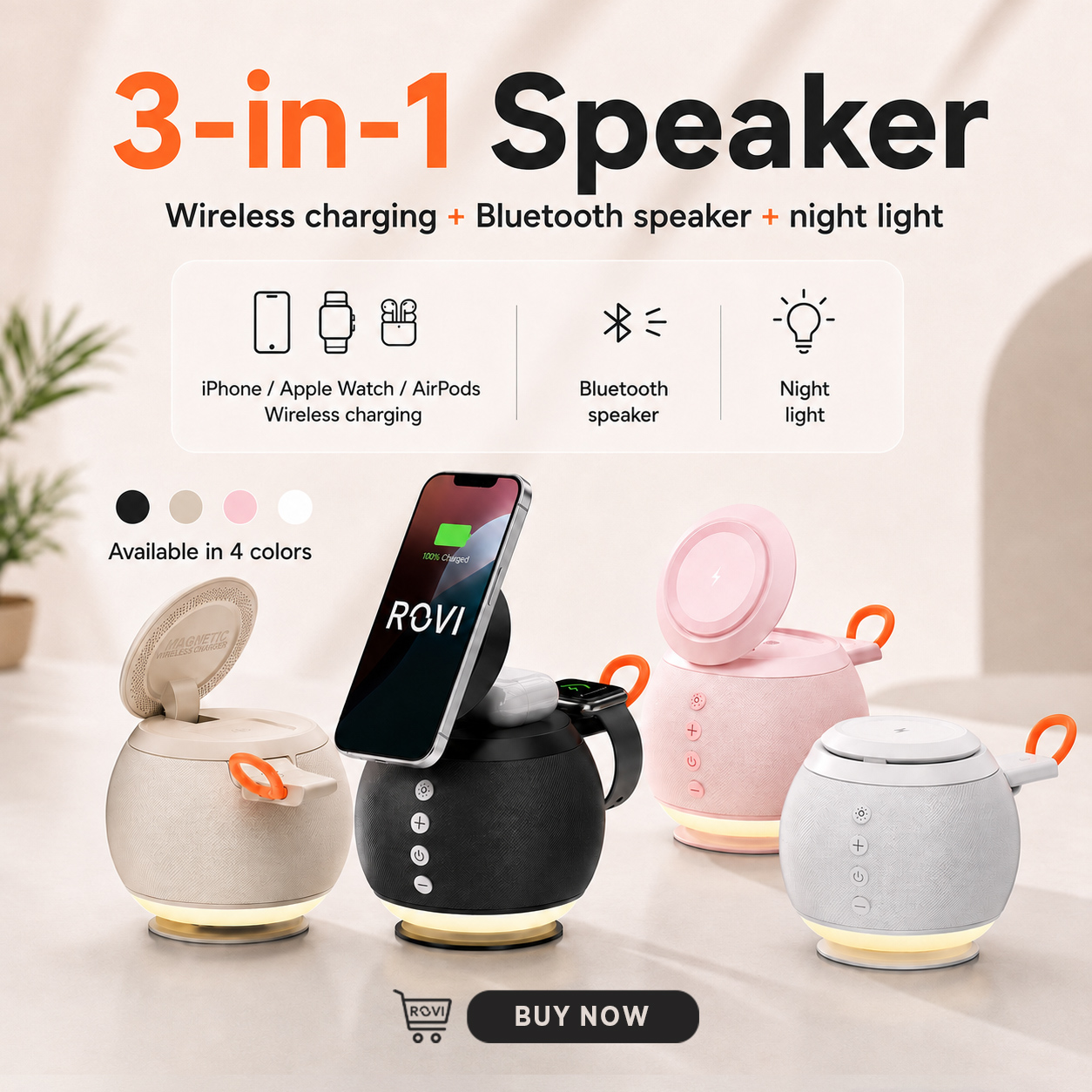 Charging station bluetooth speaker 3 in 1